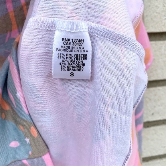 Wildfox Sommers Tropic Camo Palm Leaf Sweatshirt Pink Orange Stars Small NWT - Picture 5 of 8